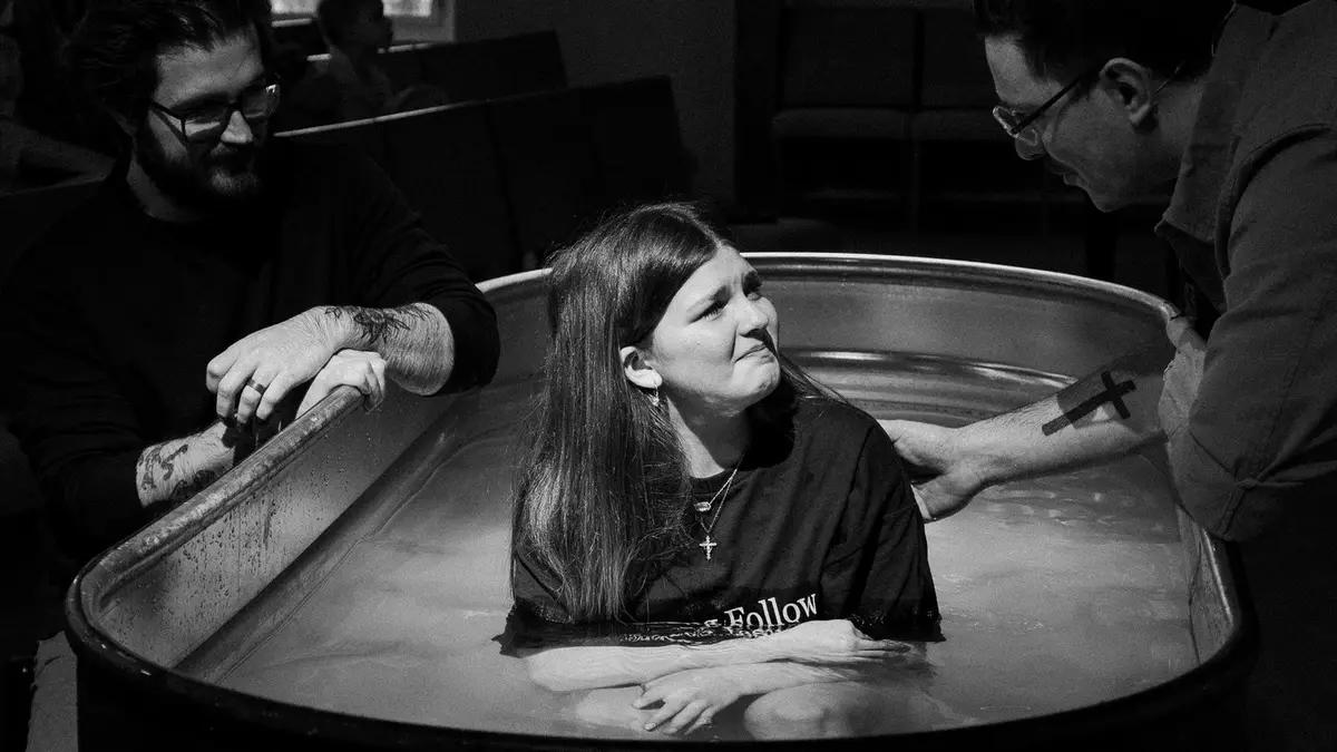 A baptism at Christ's Family Church in Davenport